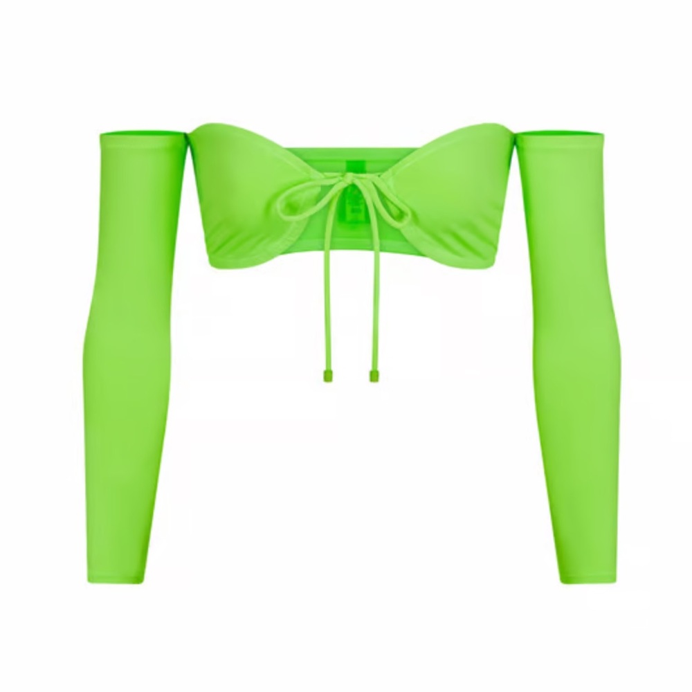 SWIM SWIM LONG SLEEVE BIKINI TOP NEON GREEN SIZE XL‎